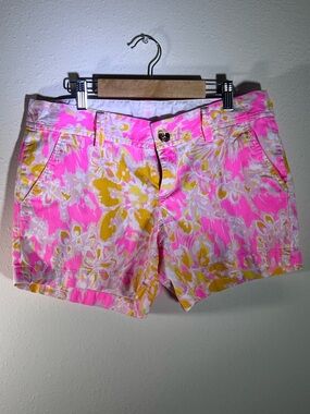 Lilly Pulitzer Pink & Yellow Floral Cotton Shorts